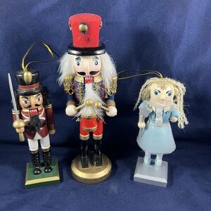 Nutcracker Ornaments Set Multi-color Ballet Christmas Wooden Festive Classic
